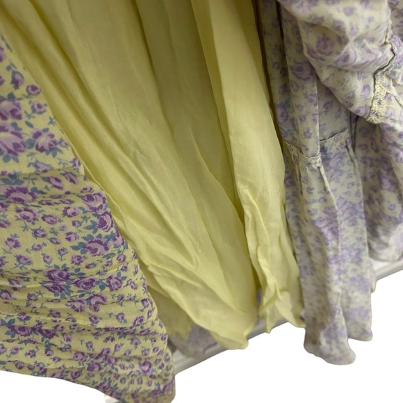 LoveShackFancy Womens Jessie Floral Maxi Dress Sz 0 Purple Rain Drop Lined - Picture 7 of 13